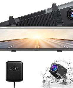 Dash Camera-AKASO-AKASO DL12 2.5K Mirror Dash Cam Voice Control 12″ Touch Screen Front and Rear Dual Dash Camera for Cars Night Vision Backup Camera with Sony Starvis Sensor GPS G-Sensor Parking Assistance