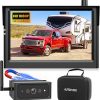 Dash Camera-AUTO-VOX-AUTO VOX Wireless Backup Camera Magnetic: 5″ Portable No Wiring 1 Min Install Trailer Hitch Camera- HD 1080P 2-Split Car Monitor & IR Night Vision Back Up Camera Systems for Truck