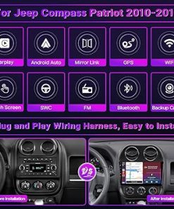 Dash Camera-Leadfan-[2+32G] Android 12 Car Radio for Jeep Patriot Compass 2010-2016 Stereo Upgrade with Wireless CarPlay Android Auto- 10.1” Touchscreen with Bluetooth/WiFi/GPS Navigation/SWC/Mirror Link/Backup Camera 2