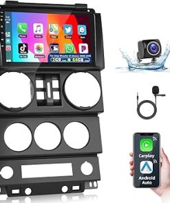 Dash Camera-podofo-Podofo 2+64G Car Radio for Jeep Wrangler 2007 2008 2009 2010 (4 Door) with Wireless Apple Carplay Android Auto-9″ Touch Screen Car Stereo with Bluetooth/GPS/WiFi/SWC/FM&RDS Radio+AHD Backup Camera+MIC Dash Camera-podofo-Podofo 2+64G Car Radio for Jeep Wrangler 2007 2008 2009 2010 (4 Door) with Wireless Apple Carplay Android Auto-9″ Touch Screen Car Stereo with Bluetooth/GPS/WiFi/SWC/FM&RDS Radio+AHD Backup Camera+MIC