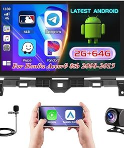 Dash Camera-Hikity-[2+64G] for Honda Accord 2008-2013 Hikity Android 13 Car Stereo with Wireless Carplay Android Auto- 10.1” Touch Screen Radio GPS WiFi Bluetooth SWC Mic Backup Camera FM/RDS