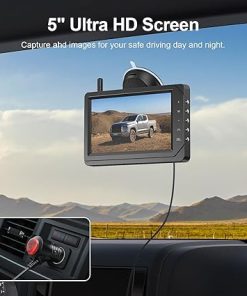 Dash Camera-Fookoo-Fookoo HD 1080P 5-inch Wireless Backup Camera- 5″ Split Screen Monitor Rear View Licence Plate Camera 2