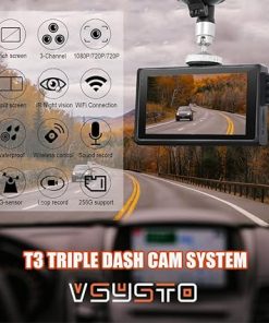 Dash Camera-VSYSTO-VSYSTO Upgrade 3CH Truck Dash Camera System DVR Recorder Waterproof Vehicle Backup Camera 1080P Front&Sides&Rear View Security Camera for Semi Truck Trailer Van RVs 3.0” Monitor Infrared Night Vision 2