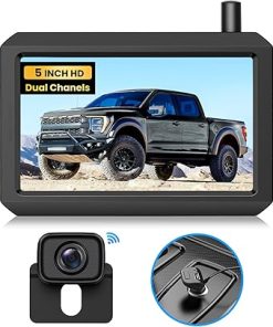 Dash Camera-AUTO-VOX-Wireless Backup Camera for Trucks: 5 Inch HD Monitor- Easy Install Stable Digital Signal Back Up Camera System