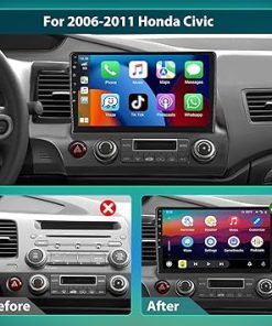 Dash Camera-podofo-Podofo Car Stereo for Honda Civic 2006-2011 with Wireless Apple Carplay Android Auto-10.1 Inch Android Touchscreen Car Radio with GPS 2