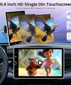 Dash Camera-NHOPEEW-2+64G Android 13 Single Din 10.4 Inch Vertical Rotate Touch Screen Car Radio with Bluetooth- Wireless CarPlay & Android Auto 2
