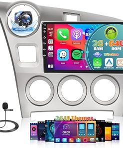 Dash Camera-Roinvou-Roinvou 2+64G Android Auto Radio for Toyota Matrix 2009-2014- 9″ Car Screen in-Dash GPS Navigation with Wireless CarPlay Android Auto Mirror Link WiFi Bluetooth FM RDS Radio Backup Camera Dash Camera-Roinvou-Roinvou 2+64G Android Auto Radio for Toyota Matrix 2009-2014- 9″ Car Screen in-Dash GPS Navigation with Wireless CarPlay Android Auto Mirror Link WiFi Bluetooth FM RDS Radio Backup Camera