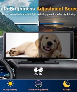 Dash Camera-Luzeterna-Portable 9.3-inch Wireless Apple CarPlay Screen for Car with Auto Brightness- 4K Dash Cam & Backup Camera 2
