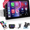 Dash Camera-NHOPEEW-9 inch Single Din Touchscreen Car Stereo with Wireless Carplay and Android Auto- NHOPEEW Detachable IPS Touch Screen Car Radio – Mirror Link