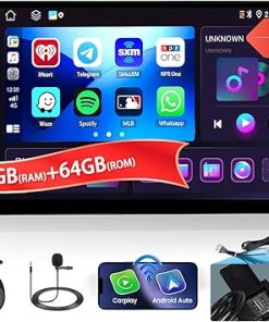 Dash Camera-Fuluku-8 Core 4+64GB【Support SIM Card】 Android Car Stereo Double Din Radio with Wireless Carplay Android Auto- 10 Inch Android Radio WiFi