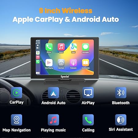 Dash Camera-Spedal-Spedal 9 Inch Wireless Carplay & Android Auto with 1080P Backup Camera- Carplay Screen for Car 2 Dash Camera-Spedal-Spedal 9 Inch Wireless Carplay & Android Auto with 1080P Backup Camera- Carplay Screen for Car - Image 2