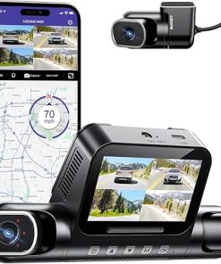 Dash Camera-AZDOME-AZDOME 4 Channel 360° Dash Cam Front Rear Inside with 128GB eMMC- 2K+1080P*3 Dashcam 5G WiFi Dash Camera for Cars