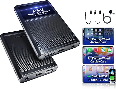 Dash Camera-LASERTAIL-Magic Carplay AI Box Wireless Carplay Android Auto Adapter Qualcomm 8 Core Support YouTube Netflix Dual Bluetooth 5Ghz WiFi TF Card Streaming Device for Cars with OEM Wired CarPlay Dash Camera-LASERTAIL-Magic Carplay AI Box Wireless Carplay Android Auto Adapter Qualcomm 8 Core Support YouTube Netflix Dual Bluetooth 5Ghz WiFi TF Card Streaming Device for Cars with OEM Wired CarPlay