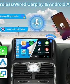 Dash Camera-Inefala-2+64G Inefala for Dodge Grand Caravan 2011-2020/Chrysler Grand Voyager 2011-2015/Chrysler Town & Country 2011-2016 Android Car Stereo with Wireless CarPlay Android Auto- 9″ Touchscreen with GPS SWC 2