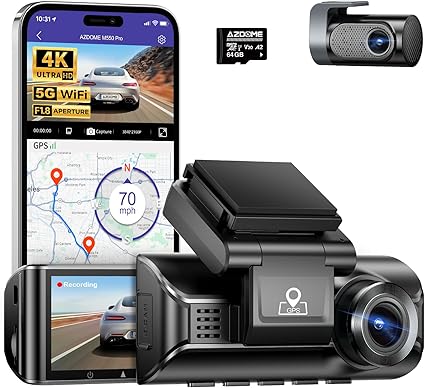 Dash Camera-AZDOME-AZDOME 4K 5G WiFi Dash Cam Front and Rear- 3.18″ IPS Screen Dashcam for Car 3 Dash Camera-AZDOME-AZDOME 4K 5G WiFi Dash Cam Front and Rear- 3.18" IPS Screen Dashcam for Car - Image 3