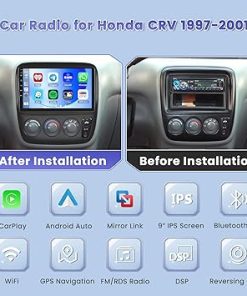 Dash Camera-Hikity-[8 Core 4+64G] Hikity Android 13 Car Stereo for Honda CRV 1997-2001 with Wireless Carplay Android Auto- 9” Touch Screen Car Radio WiFi GPS Bluetooth 32EQ DSP FM RDS SWC Mic Backup Camera 2