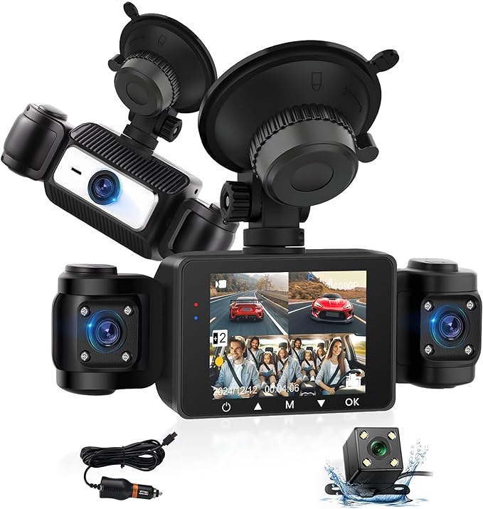 Dash Camera-Rimoody-4 Channel Dash Cam 360° View- 1080P Front and Rear Inside 3 Dash Camera-Rimoody-4 Channel Dash Cam 360° View- 1080P Front and Rear Inside - Image 3