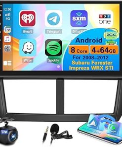 Dash Camera-Inefala-8-Core 4+64G Android 13 Car Stereo Upgrade Radio for Subaru Forester Impreza WRX STI 2008-2012- 9” HD Touch Screen with Wireless CarPlay & Android Auto