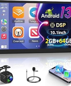 Dash Camera-NHOPEEW-NHOPEEW [2+64G] Double Din Android 13 Car Stereo Radio with Wireless Carplay and Android Auto – 10.1 inch Car in-Dash Navigation GPS Units – DSP- EQ