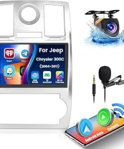 Dash Camera-Fuluku-Fuluku【2+64GB】 for Jeep Chrysler 300C 2004-2011 Android 13 Car Stereo with Wireless Carplay Android Auto- 9” Touch Screen Car Radio GPS WiFi