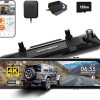Dash Camera-Tuisau-3 Channel 4K WiFi Dash Cam- 4K/2.5K+1080P+1080P Front Inside and Rear 4