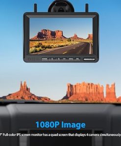 Dash Camera-ZEROXCLUB-1080P 7″ Wireless RV Backup Camera System- Compatible with Furrion Pre-Wired RV Truck Trailer 2