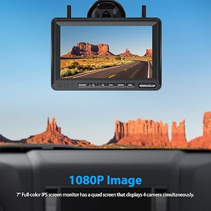Dash Camera-ZEROXCLUB-1080P 7″ Wireless RV Backup Camera System- Compatible with Furrion Pre-Wired RV Truck Trailer 2 Dash Camera-ZEROXCLUB-1080P 7" Wireless RV Backup Camera System- Compatible with Furrion Pre-Wired RV Truck Trailer - Image 2