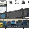 Dash Camera-Aprilboy-4K Mirror Dash Cam with IMX415- 12 Inch Smart Rear View Mirror Camera with WiFi