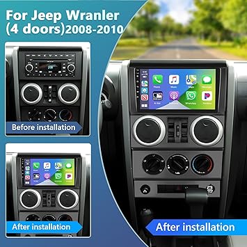 Dash Camera-podofo-Podofo 2+64G Car Radio for Jeep Wrangler 2007 2008 2009 2010 (4 Door) with Wireless Apple Carplay Android Auto-9″ Touch Screen Car Stereo with Bluetooth/GPS/WiFi/SWC/FM&RDS Radio+AHD Backup Camera+MIC 2 Dash Camera-podofo-Podofo 2+64G Car Radio for Jeep Wrangler 2007 2008 2009 2010 (4 Door) with Wireless Apple Carplay Android Auto-9" Touch Screen Car Stereo with Bluetooth/GPS/WiFi/SWC/FM&RDS Radio+AHD Backup Camera+MIC - Image 2
