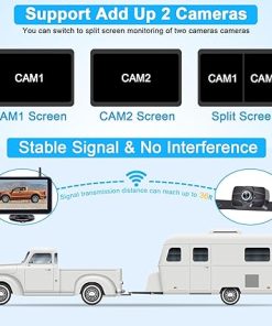 Dash Camera-LeeKooLuu-7-Inch Wireless Backup Camera for Truck – 2 Channel- DIY Grid Lines 2