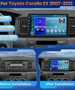 Dash Camera-Inefala-2+64GB Inefala for Toyota Corolla EX 2005-2012 Android 13 Car Radio Stereo- 9 Inch HD Touchscreen with Wireless Carplay Android Auto WiFi GPS Bluetooth FM/RDS Radio SWC USB AHD Backup Camera 2