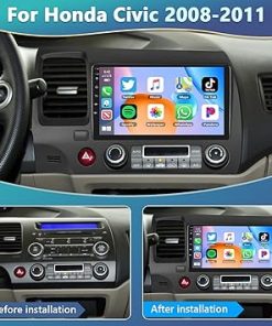 Dash Camera-podofo-Podofo 2+32G Car Stereo for Honda Civic 2006 2007 2008 2009 2010 2011 with Wireless Carplay Android Auto-9 Inch Touch Screen Car Radio with Bluetooth 2