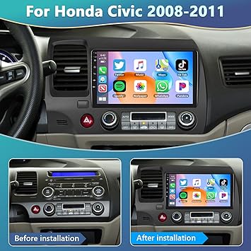 Dash Camera-podofo-Podofo 2+32G Car Stereo for Honda Civic 2006 2007 2008 2009 2010 2011 with Wireless Carplay Android Auto-9 Inch Touch Screen Car Radio with Bluetooth 2 Dash Camera-podofo-Podofo 2+32G Car Stereo for Honda Civic 2006 2007 2008 2009 2010 2011 with Wireless Carplay Android Auto-9 Inch Touch Screen Car Radio with Bluetooth - Image 2
