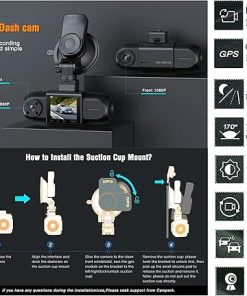 Dash Camera-Generic-Dual Dash Cam Front and Inside- FHD 1080P@30fps Dash Camera for Cars with GPS Night Vision Dashcam with 1.5″ LCD Display for Taxi Dashboard Camera Recorder Accident Lock Recording Parking Monitor HDR 2