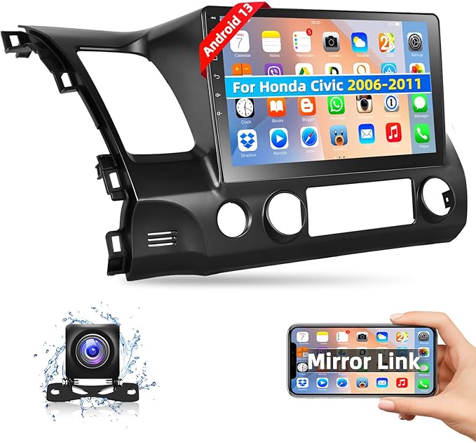Dash Camera-podofo-Podofo for Honda Civic 2006 2007 2008 2009 2010 2011 Android Car Stereo Radio Dash Kit 10.1″ Touchscreen Bluetooth Car Audio Receivers with GPS Navigation WiFi Mirror Link Airplay FM/RDS Backup Camera Dash Camera-podofo-Podofo for Honda Civic 2006 2007 2008 2009 2010 2011 Android Car Stereo Radio Dash Kit 10.1" Touchscreen Bluetooth Car Audio Receivers with GPS Navigation WiFi Mirror Link Airplay FM/RDS Backup Camera