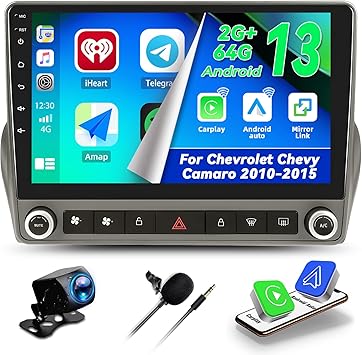 Dash Camera-CAMECHO-CAMECHO 2+64G Android 13 Car Stereo for Chevrolet Chevy Camaro 2010-2015- Wireless CarPlay Radio & Android Auto Car Radio Dash Camera-CAMECHO-CAMECHO 2+64G Android 13 Car Stereo for Chevrolet Chevy Camaro 2010-2015- Wireless CarPlay Radio & Android Auto Car Radio