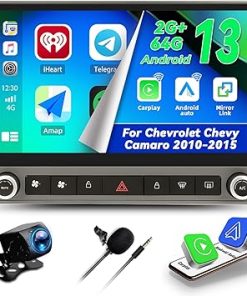 Dash Camera-CAMECHO-CAMECHO 2+64G Android 13 Car Stereo for Chevrolet Chevy Camaro 2010-2015- Wireless CarPlay Radio & Android Auto Car Radio