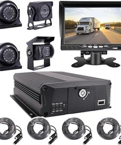 Dash Camera-JOINLGO-JOINLGO 4-CH 1080P Mobile Vehicle Bus CCTV DVR Video Recorder Kit with Night Vision Waterproof Side Front Rear View Car Camera 7 inches IPS Monitor for Truck Van Fleet