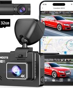 Dash Camera-Camdots-4K Dash Cam Front and Rear- GD10 Upgraded Version 3″ IPS Touchscreen Front 4K Rear 1080P Dual Dash Camera for Cars 2