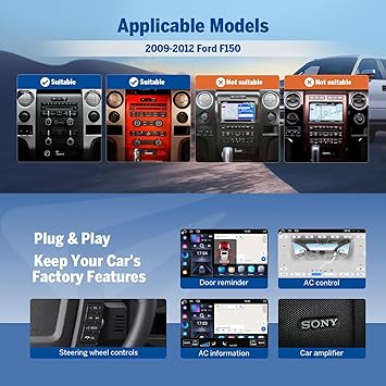 Dash Camera-EONON-Eonon 9-Inch Car Stereo for Ford F150 (2009-2012)- Android 13 Wireless CarPlay & Android Auto 2 Dash Camera-EONON-Eonon 9-Inch Car Stereo for Ford F150 (2009-2012)- Android 13 Wireless CarPlay & Android Auto - Image 2