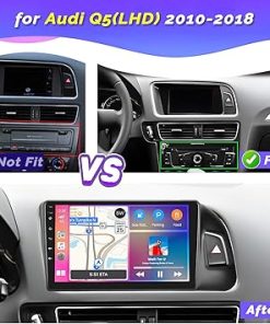 Dash Camera-Hikity-Hikity 2+64GB Android 13 Car Stereo for Audi Q5 2010-2018 Radio with Wireless Carplay Android Auto Mirror Link- 9 Inch Touchscreen GPS WiFi Bluetooth FM RDS MIC Backup Camera 2