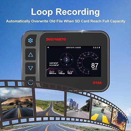 Dash Camera-DeepMoto-Motorcycle Dash Cam with 1080P Dual HD Camera- Waterproof and 3″ IPS Screen Driving Recorder of DeepMoto D10A 2 Dash Camera-DeepMoto-Motorcycle Dash Cam with 1080P Dual HD Camera- Waterproof and 3" IPS Screen Driving Recorder of DeepMoto D10A - Image 2