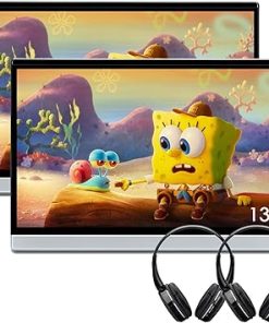 Dash Camera-XTRONS-XTRONS 13.3 Inch 2K Video Player – 2G+32G Android Car TV Headrest Monitor Tablet for Back Seat with Wi-Fi and Bluetooth- IPS Touch Screen Support HDMI/Mirror Link/Mutally Control (2PCS+Headphones)