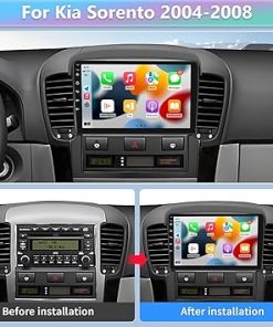Dash Camera-podofo-Podofo 2G+64G Car Stereo for Kia Sorento 2004 2005 2006 2007 2008 with Wireless Carplay Android Auto- 9 Inch Touchscreen Car Radio with Bluetooth/GPS/WiFi/SWC/FM&RDS Radio + AHD Backup Camera + MIC 2