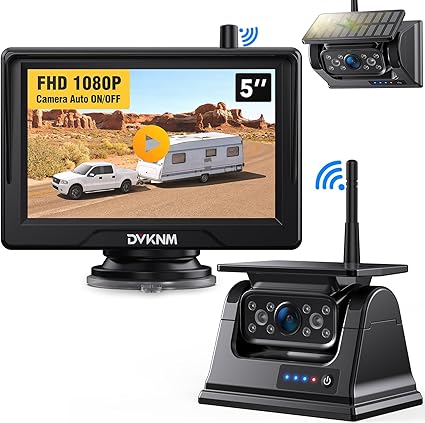Dash Camera-DVKNM-Magnetic Solar Wireless Backup Camera- 1Min Installation 1080P DVR 5″ IPS Monitor 10500mAh Rechargeable Sleep Mode Night Vision Waterproof Rear View Camera System for Truck RV Trailer Car AP5S DVKNM Dash Camera-DVKNM-Magnetic Solar Wireless Backup Camera- 1Min Installation 1080P DVR 5" IPS Monitor 10500mAh Rechargeable Sleep Mode Night Vision Waterproof Rear View Camera System for Truck RV Trailer Car AP5S DVKNM