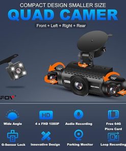 Dash Camera-LOFOV-360° 4 Channel Dash Cam Front and Rear Inside Left Right- LOFOV Dash Camera for Cars FHD 4 * 1080P 2