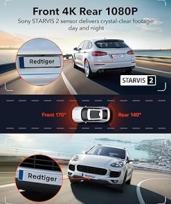 Dash Camera-REDTIGER-REDTIGER 4K Dash Cam Front and Rear- Touch Screen 3.18 Inc 2