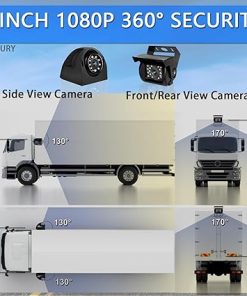 Dash Camera-DOUXURY-RV Backup Camera System with 7” Quad Split 1080P Monitor for Truck Trailer Semi Camper Bus & 4 AHD Rear Side View Camera with DVR Record Function IP69 Waterproof Night Vision Avoid Blind Spot DOUXURY 2