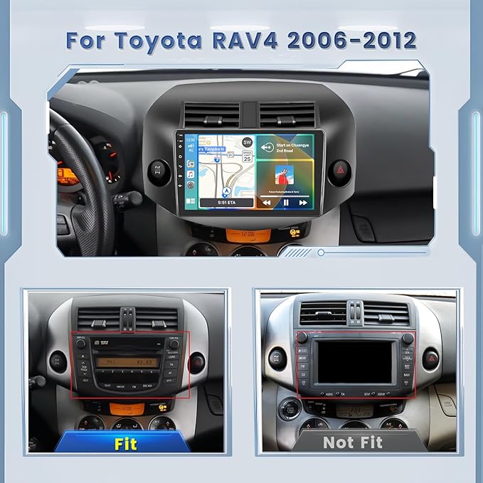 Dash Camera-Roinvou-Roinvou 2+64G Radio for Toyota RAV4 2006-2012 Android 13 Car Stereo Wireless Carplay- 10.1 inch Touch Screen for RAV4 Android Auto 2 Dash Camera-Roinvou-Roinvou 2+64G Radio for Toyota RAV4 2006-2012 Android 13 Car Stereo Wireless Carplay- 10.1 inch Touch Screen for RAV4 Android Auto - Image 2