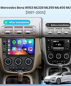 Dash Camera-podofo-2G+64G Car Stereo for Mercedes Benz W163 ML320 ML350 ML400 ML500 1997-2005 with Wireless Carplay Android Auto- 9 inch Touch Screen Radio Android 13/Bluetooth/GPS/WiFi/HiFi Audio/SWC/HD Camera 2
